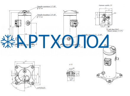Компрессор спиральный RCM15E5LB7CA (141R8658) Ридан Компрессор спиральный RCM15E5LB7CA (141R8658) Ридан