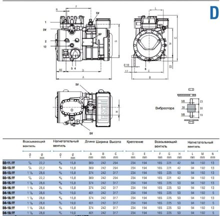 Компрессор D4-16.1Y (R-404A, R-507, R-134a, R-407C MBP) Frascold Компрессор D4-16.1Y (R-404A, R-507, R-134a, R-407C MBP) Frascold
